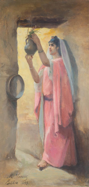 La Femme de Biskra. 1899 - Marie Caire-Tonoir (Française - 1864-1934) - Huile sur toile - 31.1/4 x 16.3/4 in