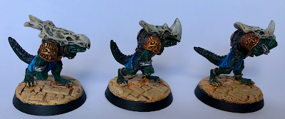 Converted Blood Bowl Lizardmen Fourth Edition Sauruses Painted right