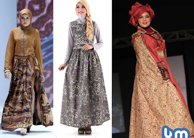 Gamis Batik Kombinasi dian pelangi terbaru