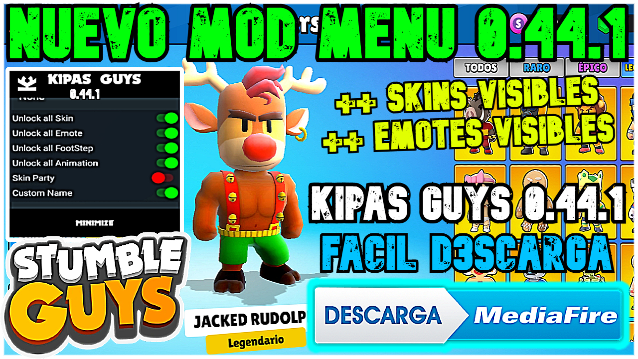 Como DESCARGAR NUEVO MOD MENU 0.44.1 ACTUALIZADO para STUMBLE GUYS ✅MOD MENU STUMBLE GUYS 0.44.1