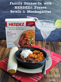 Family Dinner-In with HERDEZ® Frozen Bowls & Mockagaritas- a fun & kid friendly mocktail! via thefrugalfoodiemama.com #HerdezFrozenBowls