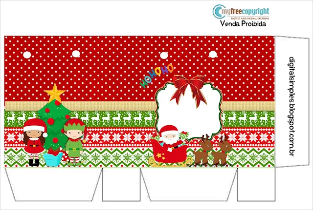 Kids Waiting Santa  Free Printable Box.