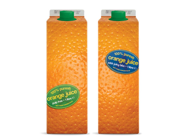 Concept for Fairtrade orange juice in cartons.