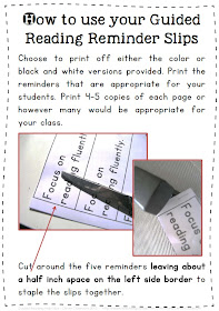 Guided Reading Reminder/Help Slips Clever Classroom