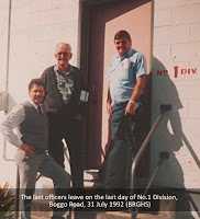 The last officers to leave on the last day of No.1 Division, Boggo Road Gaol, 1992.