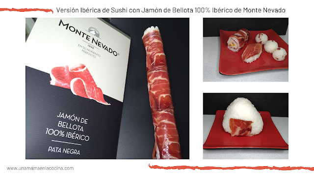 Versión Ibérica de Sushi con Jamón de Bellota 100% Ibérico de Monte Nevado