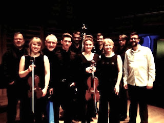 Iain Masson with the Brodsky Quartet and performers, taken at the concert on 9 November