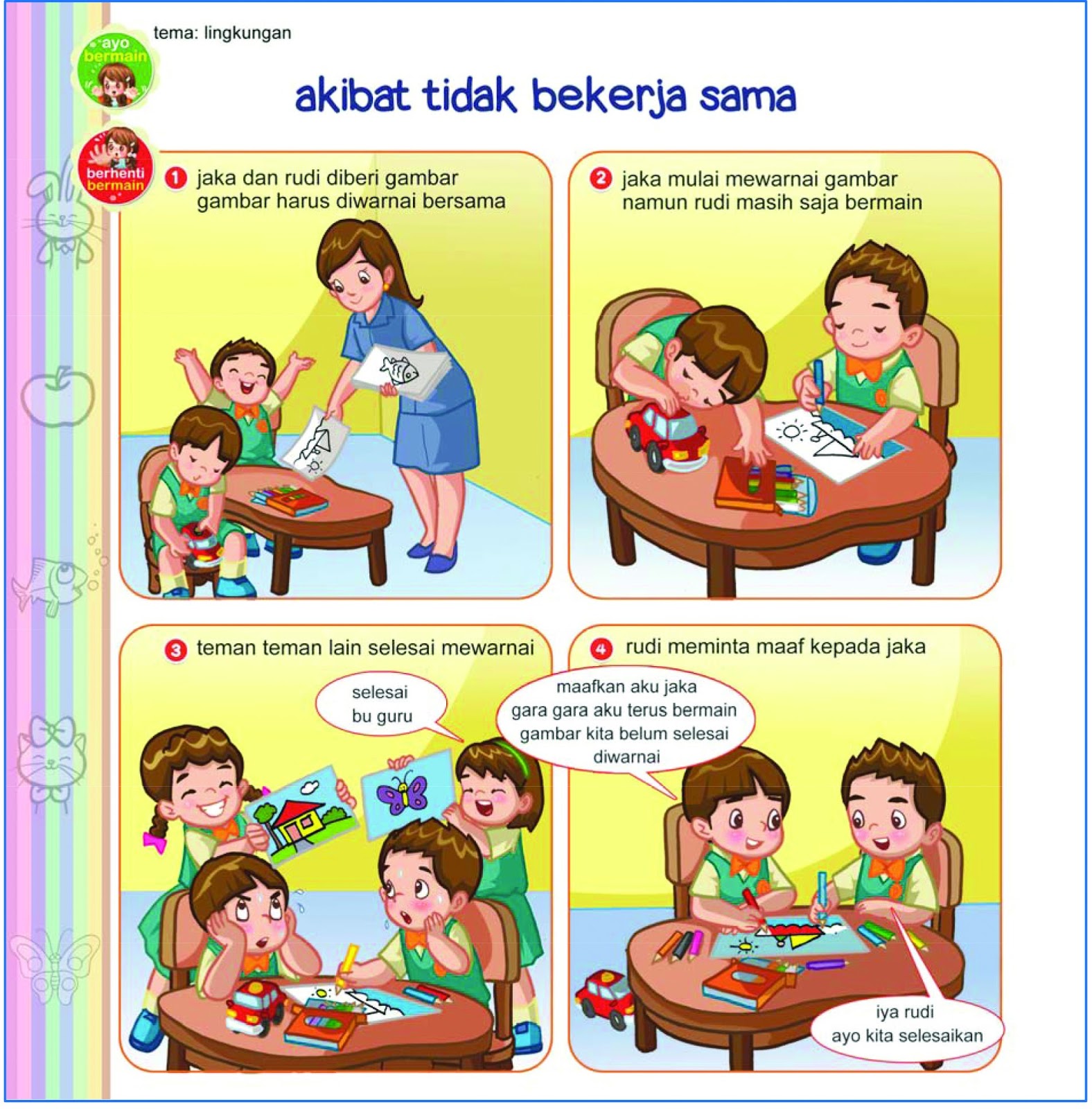 Contoh Gambar  Cerita Bergambar Tentang  Lingkungan  Paimin 