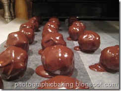 Dipped into chocolate