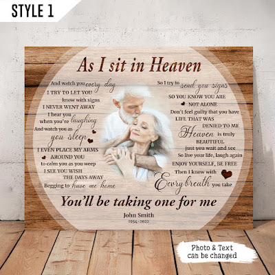 As I Sit In Heaven And Watch You Everyday Canvas Poster Framed Print