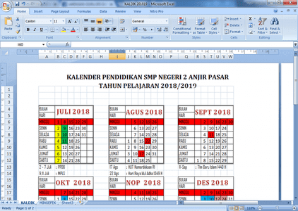 Kalender Pendidikan dan Minggu Efektif  Tahun Pelajaran 