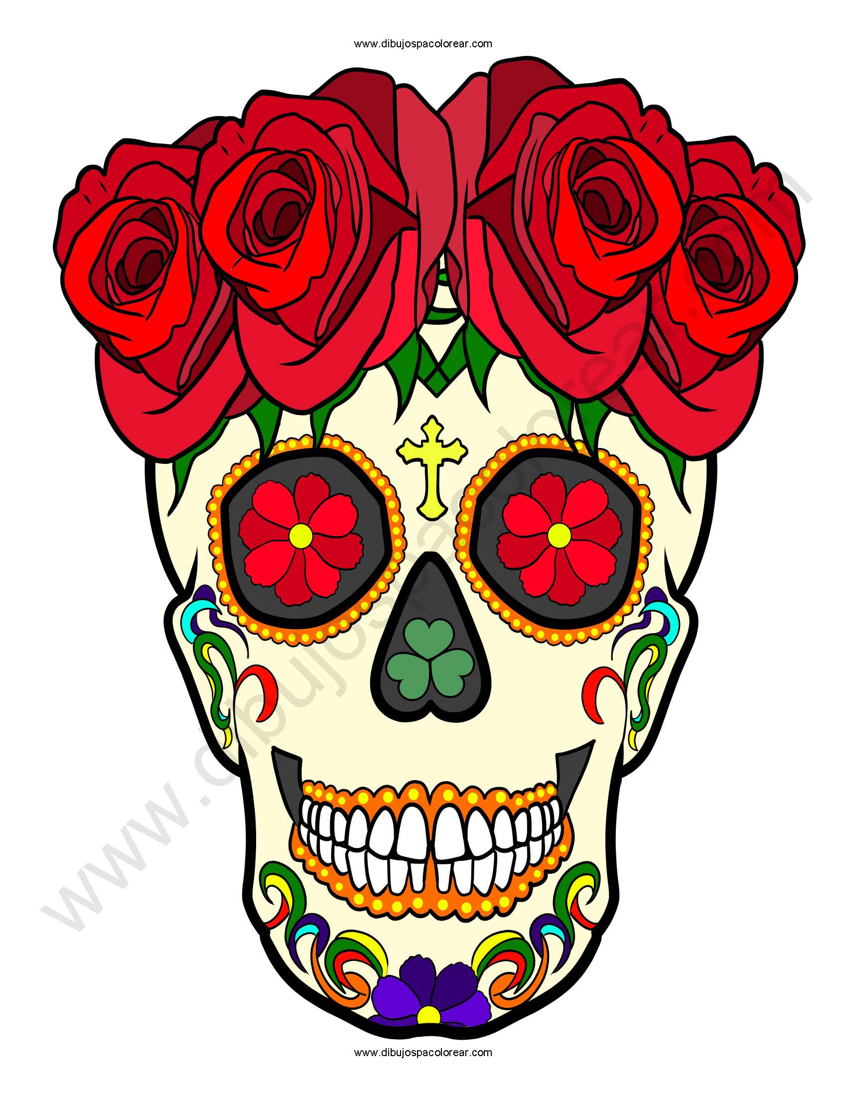 Catrina Mandala 2 dibujo a color y para colorear