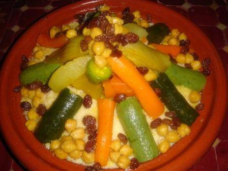 Moroccan couscous preparation
