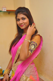 Lucky Sree in dasling Pink Saree and Orange Choli DSC 0330 1600x1063.JPG