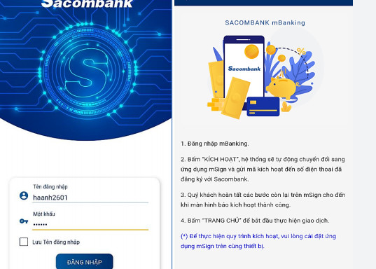 Cách lấy lại Mật khẩu Sacombank mbanking, Internet Banking khi bị quên