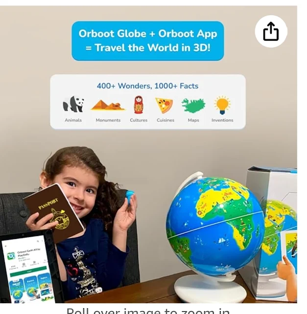 Shifu Educational Globe for Kids with 1000+ Facts on Animals, Places, Monuments and More - Orboot Earth Augmented Reality Based Fun Learning, Interactive Game ( 4-10 Years)
