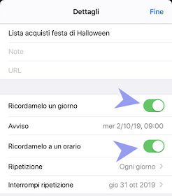 App Promemoria di iOS 13 Dettagli