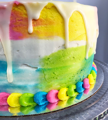 80s neon watercolor cake