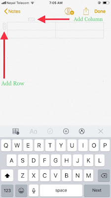Here's how you can insert tables in Notes app in iOS 11 & rearrange/delete/add columns, rows like an excel sheet.