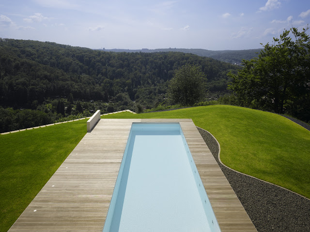 Photo of pool area in the backyard with the view