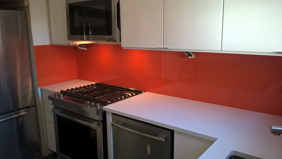 Glass Backsplash Protectors for Kitchens Orange