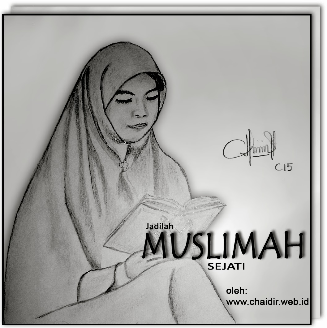 Sketsa Gambar Wanita Hijab