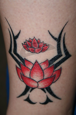 Tribal Lotus Women Tatttoo