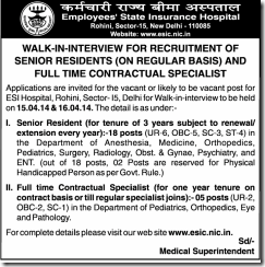 ESIC - www.indgovtjobs.in