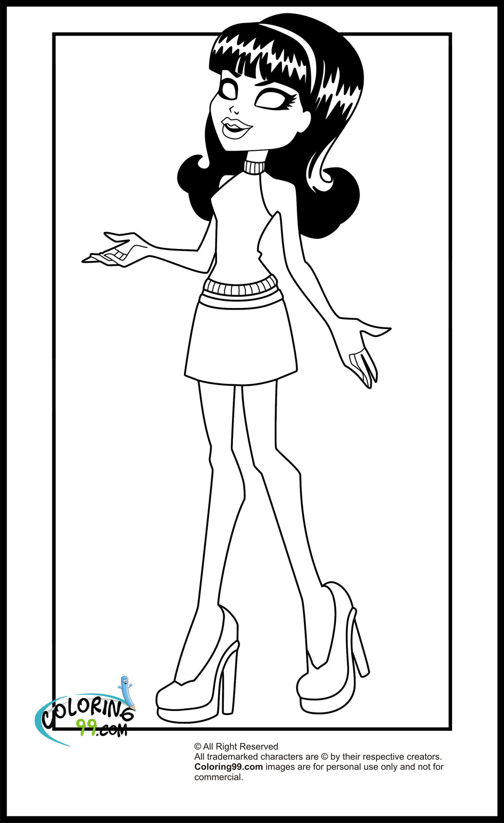 Monster High Coloring Pages  Team colors