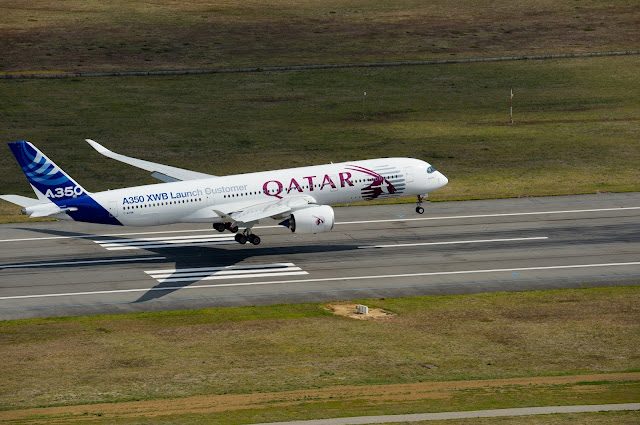 Qatar Airways Airbus A350-900 XWB First Flight in Livery