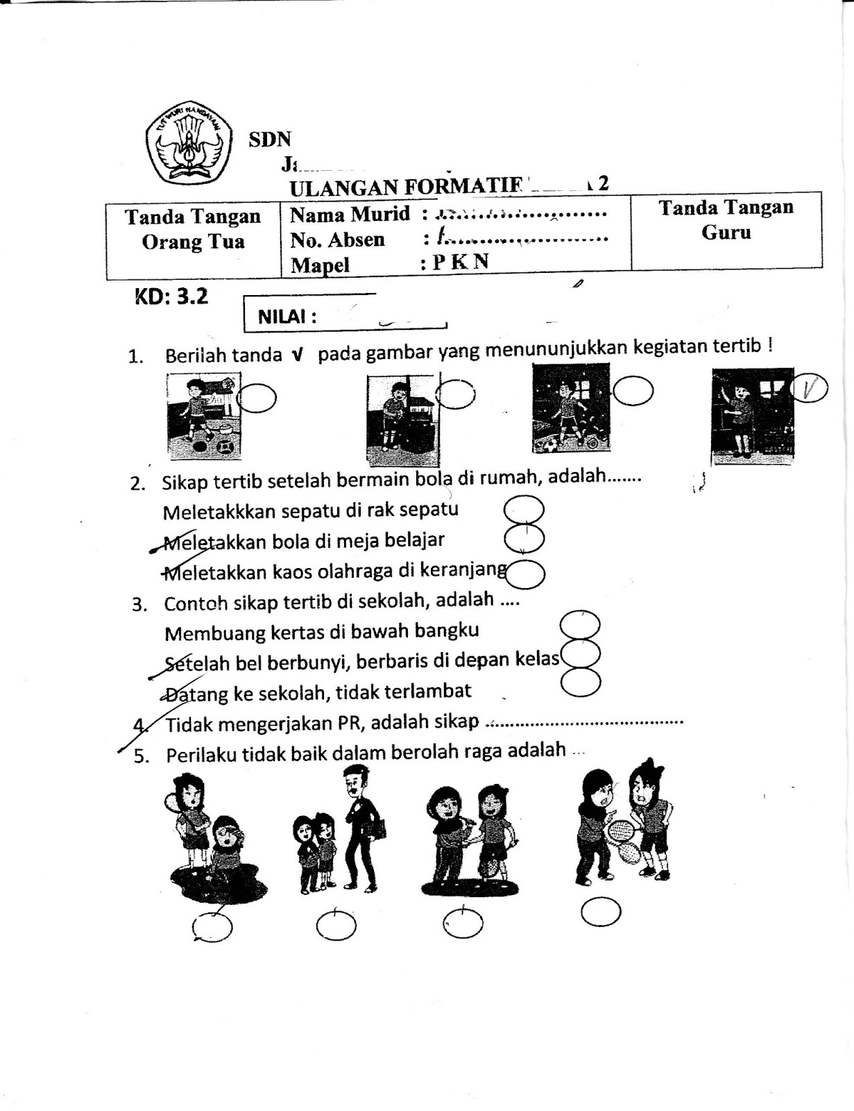 SD Kelas 1 Semester Ganjil TA 2015 2016 Kurikulum 2013 Download dlm format pdf