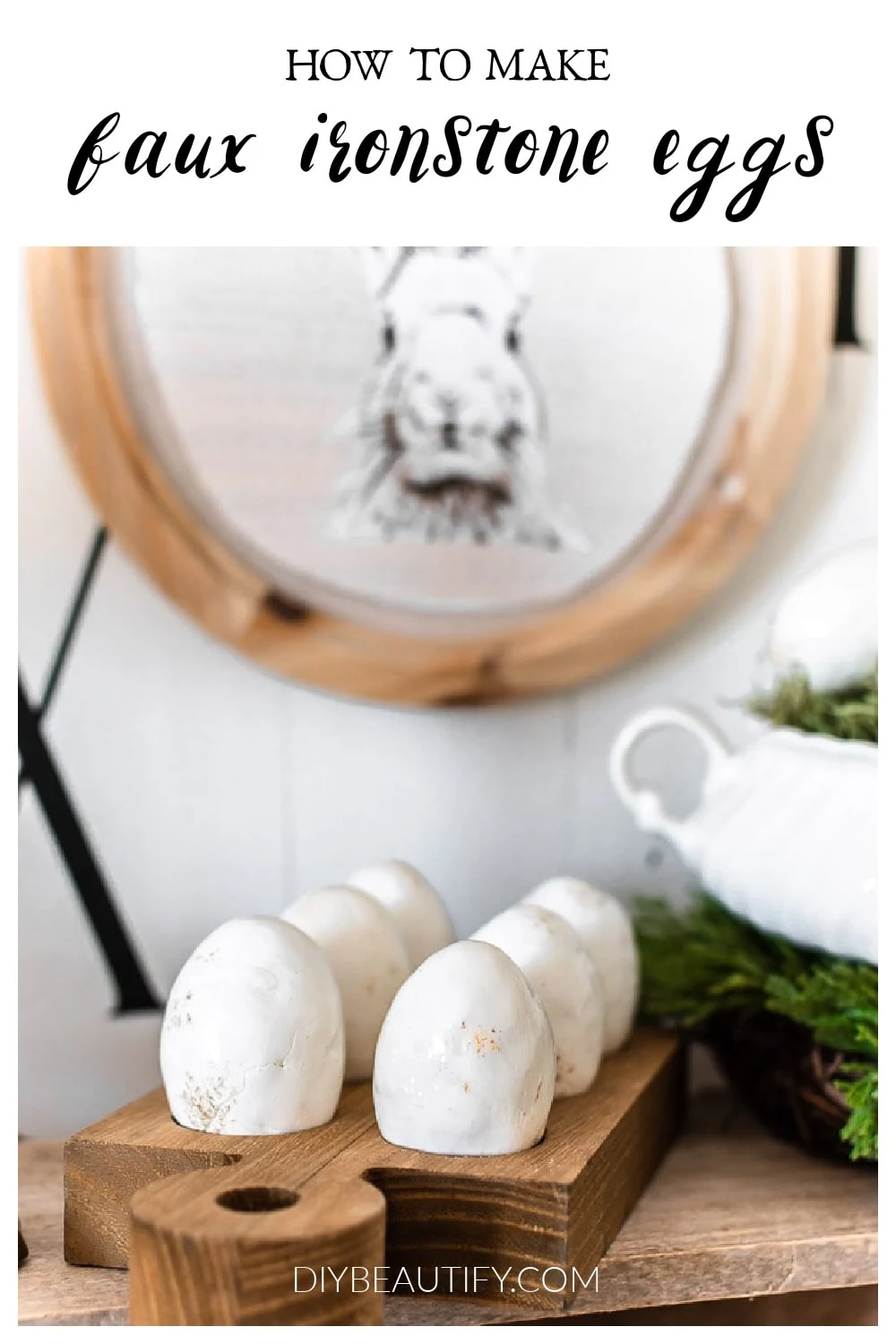 faux ironstone eggs