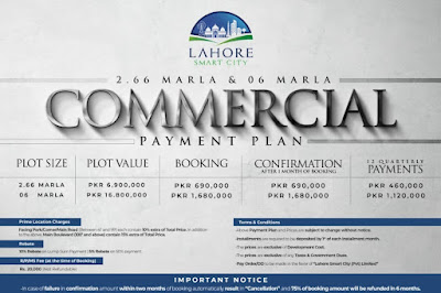 Lahore smart city New Deal 2.66 Marla & 6 Marla Commercial