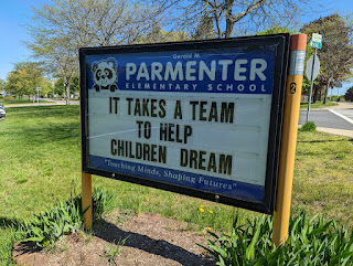 good message on Parmenter Elementary school sign
