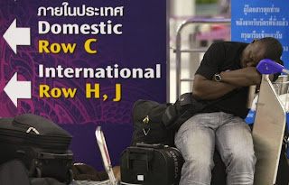 Stranded Tourists at Suvarnabhumi Airport