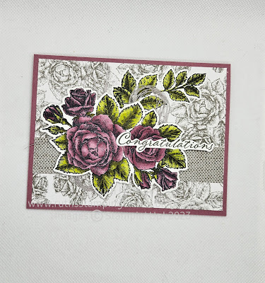 stampin up, stippled roses