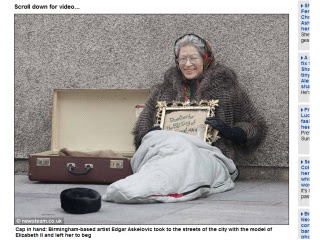 英女王 街頭行乞 - 「英女王」街頭行乞　每小時賺12英鎊