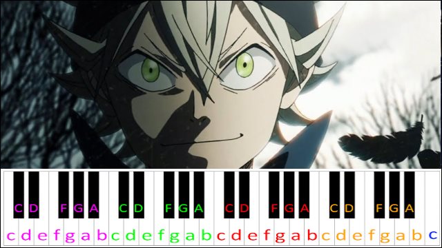 Black Clover OP 1 Piano / Keyboard Easy Letter Notes for Beginners