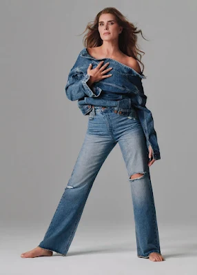Brooke Shields poses T*pless for Jordache denim campaign