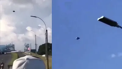 Diamond shape UFO sighting over a highway in Mexico 2020.