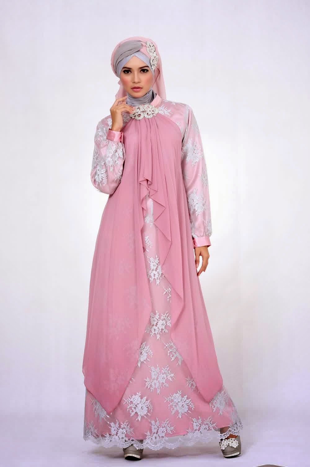 10 Contoh Model Baju Muslim Brokat Terbaru 2015