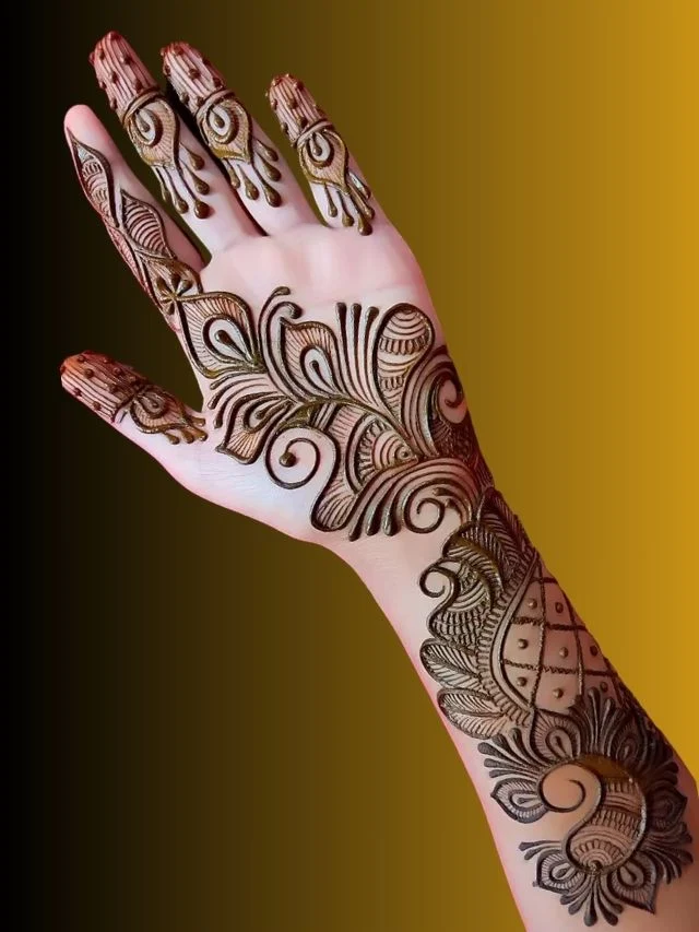 front mehndi design easy and beautiful for girl full hand