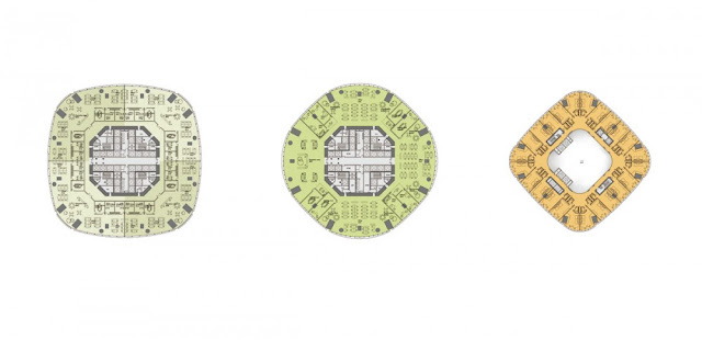 Floor plans of  different skyscrapers