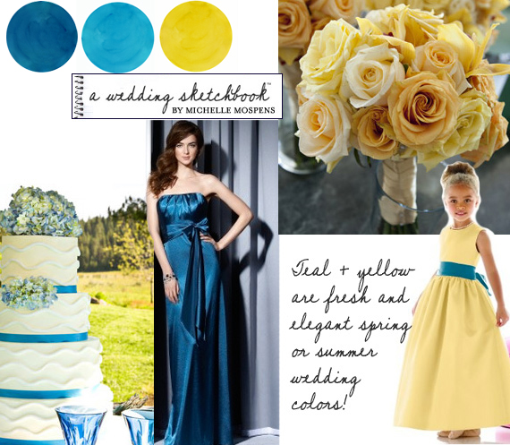 Down The Aisle Weddings Events Color Palette Blues and Yellow