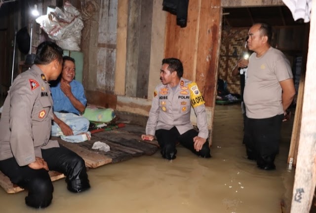 Kapolres Batu bara Giat Monitoring Pemukiman Warga Terdampak Banjir