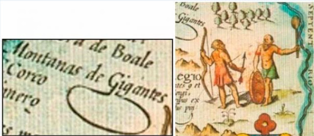 Детали с приведенной выше карты Патагонии Петруса Бертиуса 1606 года