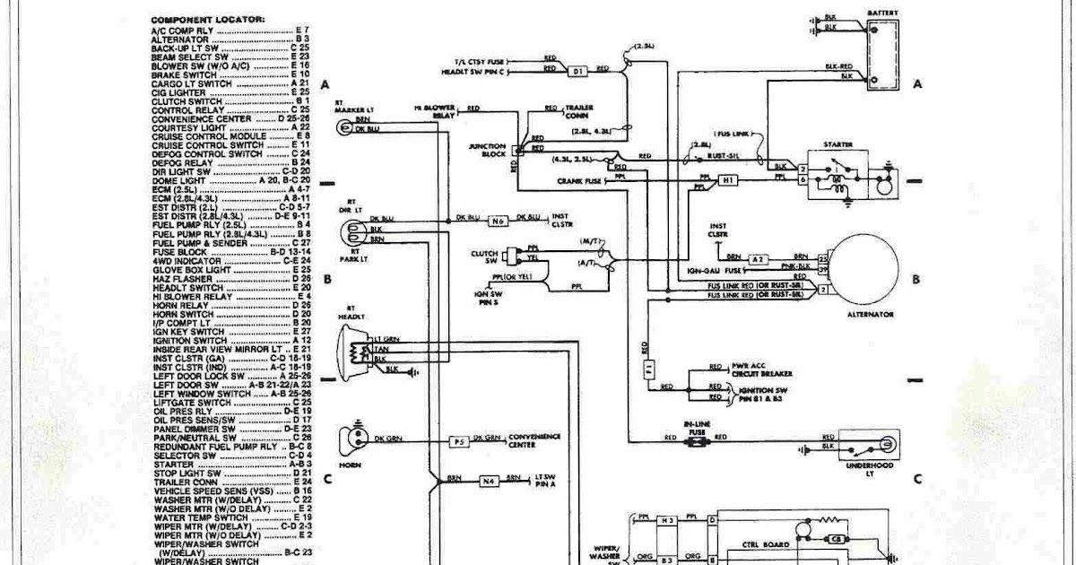 1988 Chevrolet S10 Engine Compartment and Headlights Wiring Diagrams | All about Wiring Diagrams