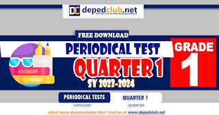 Grade 1 1st Periodical Tests with TOS and Answer Key  SY 2023-2024, Free Download