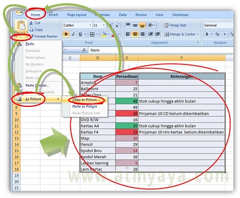  Gambar: Cara membuat chart/grafik, objek atau sel menjadi gambar di Microsoft Excel