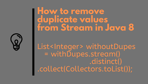 How to remove duplicates from Stream in Java 8 - Stream.distinct() Example
